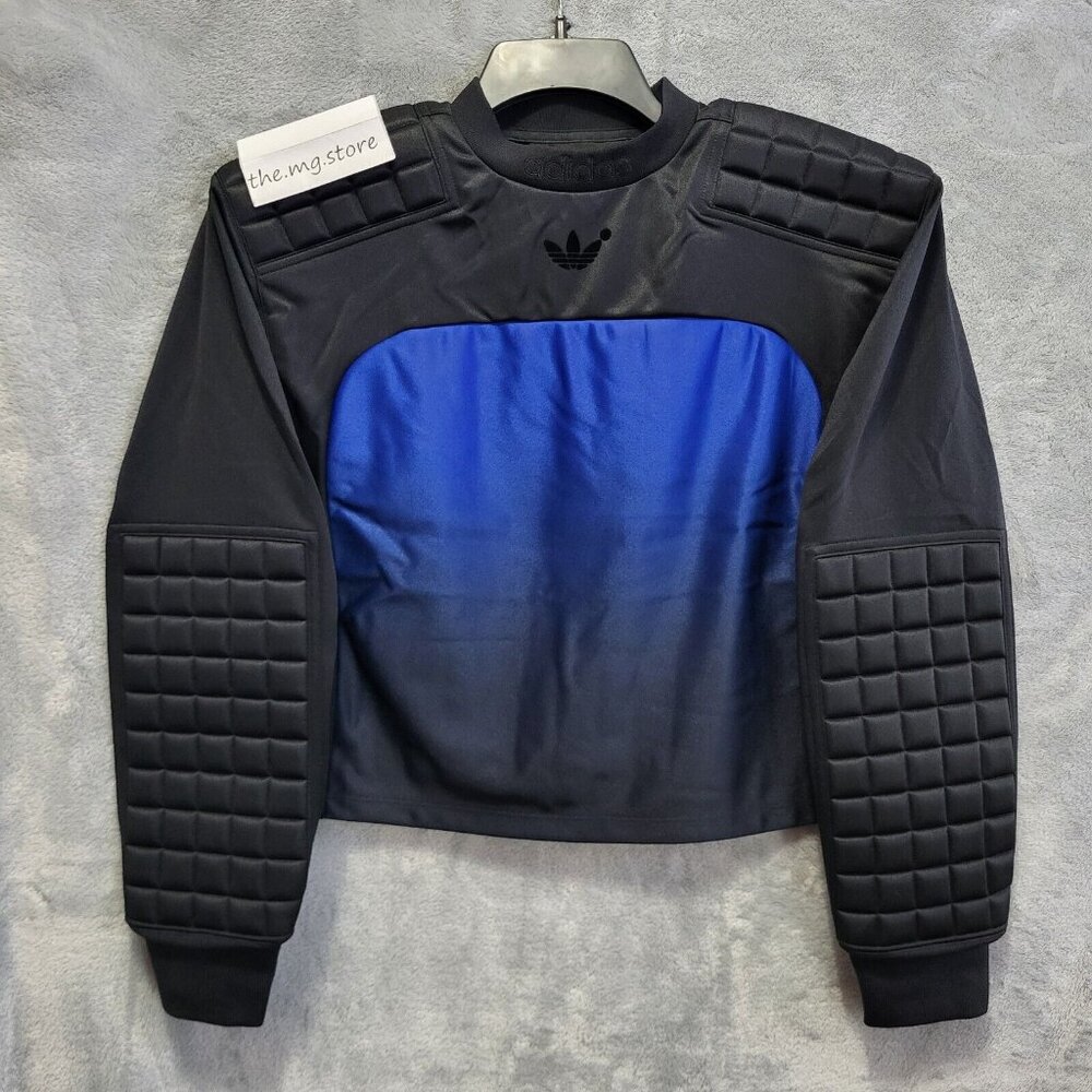 Adidas Blue Version Goalkeeper Womens LS Top Black Blue  Sz M HK7239  NWT